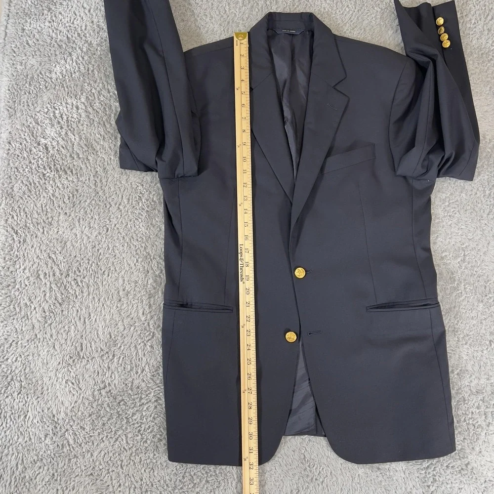 Loro Piana Blazer Mens 40 Navy Blue Wool Gold Button Brooksease Brooks Brothers